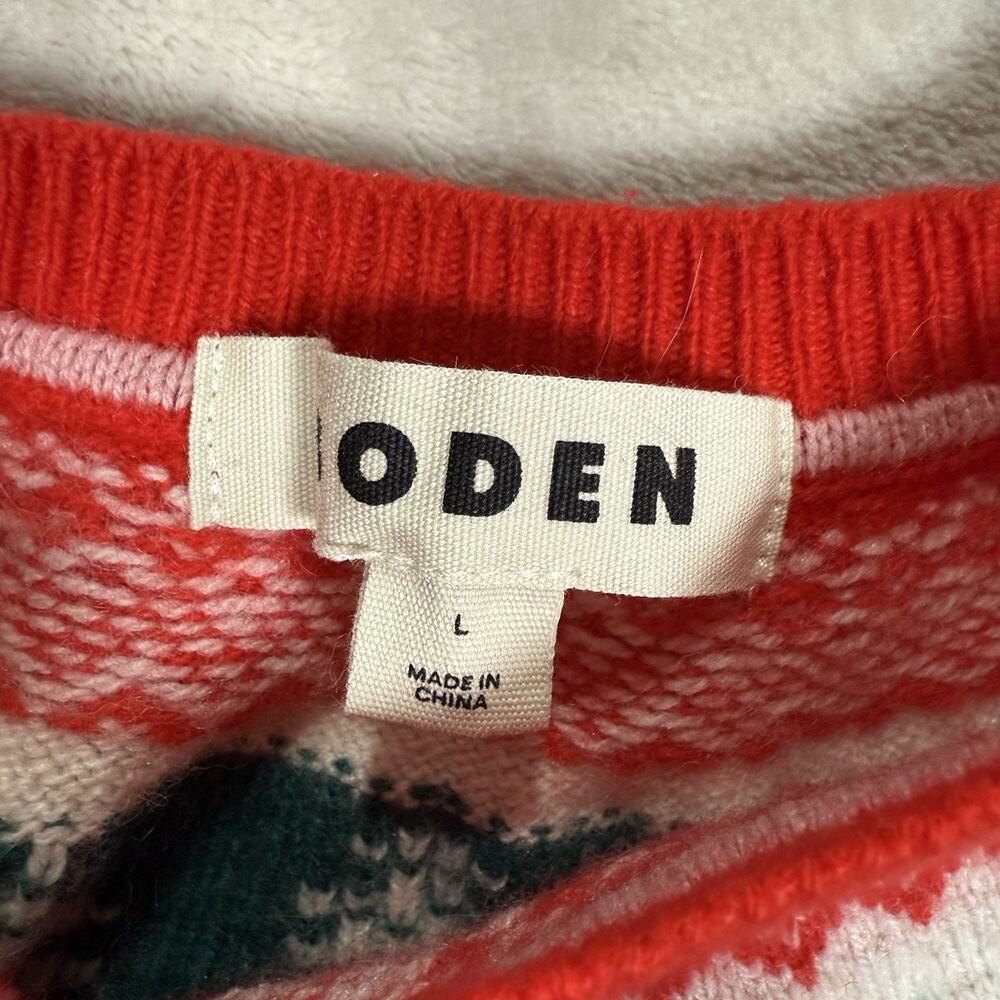 Boden Edie Fair Isle Sweater Reindeer Red Women’s Size Large Holiday Christmas - Picture 3 of 7